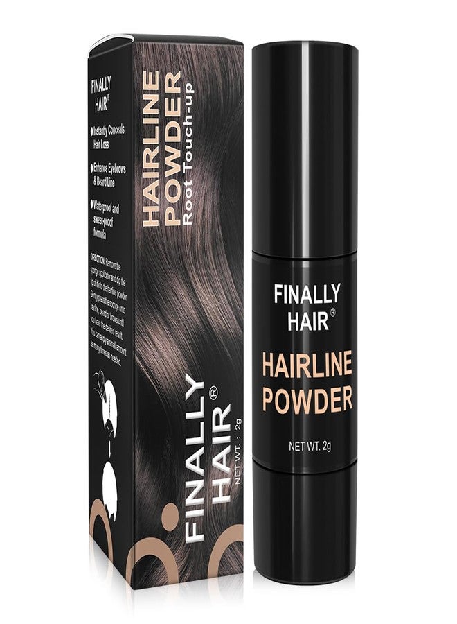 Finally Hair Compact Size Finally Hair Hairline Powder, Root Touch Up. Gray Away, Color Your Part, Fill In Your Beard, Make Beautiful Eyebrows (Light Brown) - Image 1